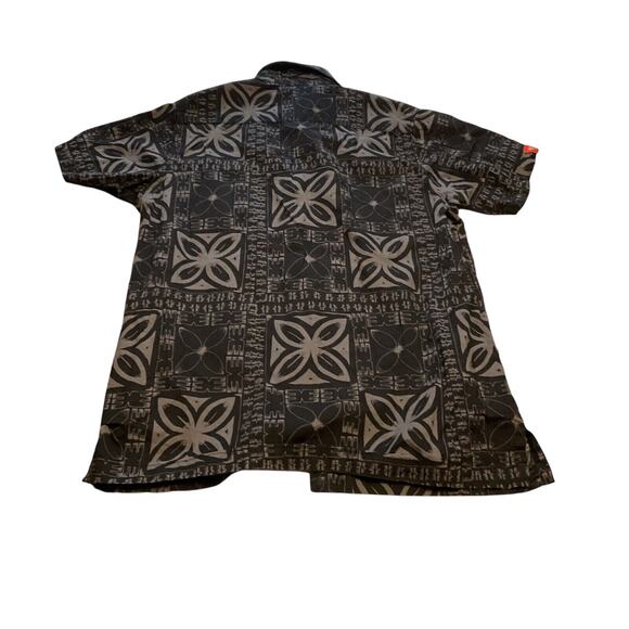 Tonoa Button Up Shirt Black Gray Hawaii Tribal Pattern Boy Size 10 - Picture 7 of 12
